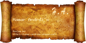 Hamar András névjegykártya