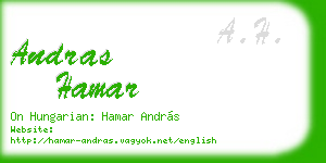andras hamar business card